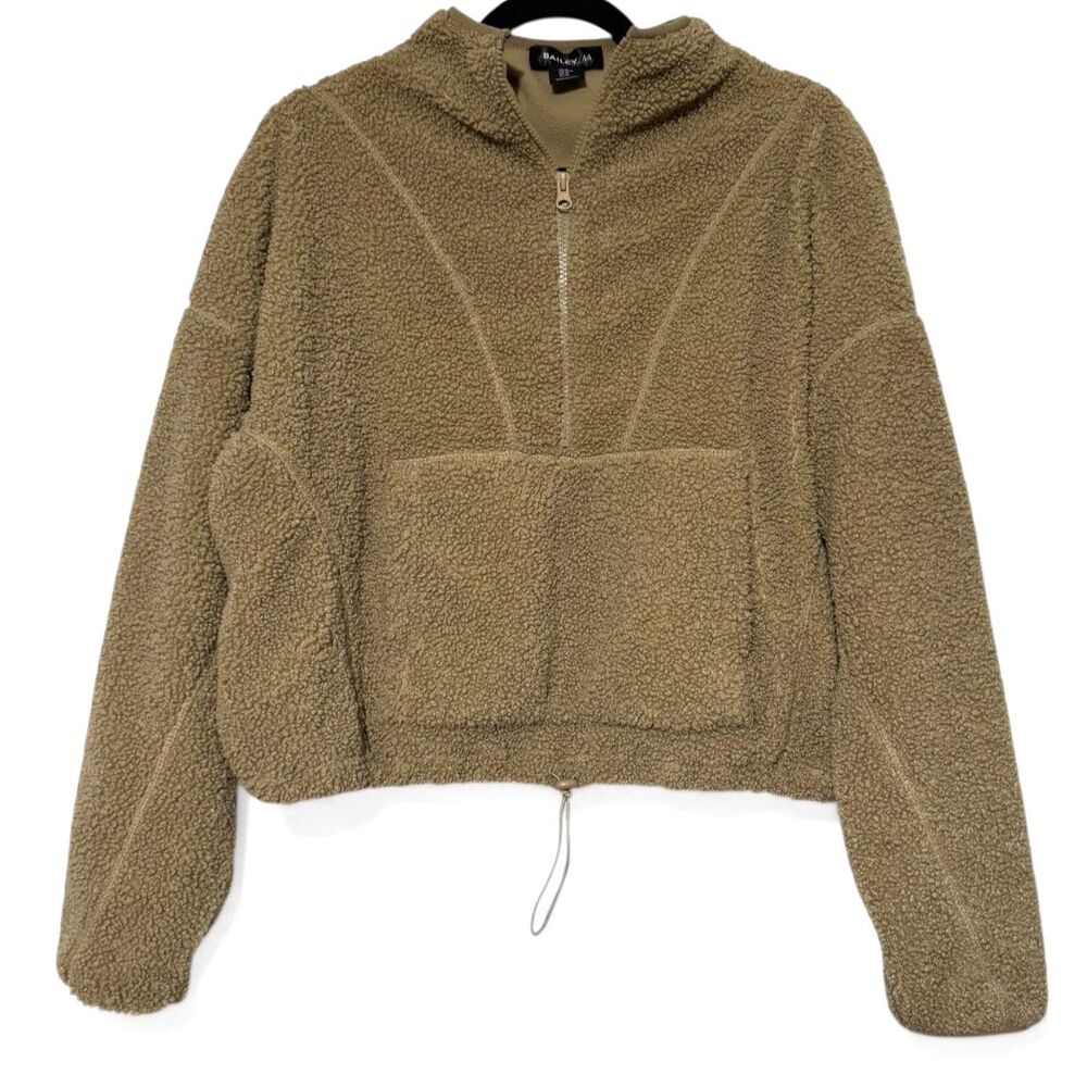 Bailey 44 Tan Sherpa Teddy Fleece Half Zip Pullover Cozy Nordstrom Winter